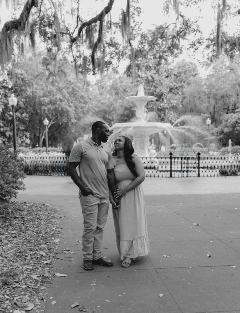 Engagement Portraits at Forsyth Park, Savannah GA