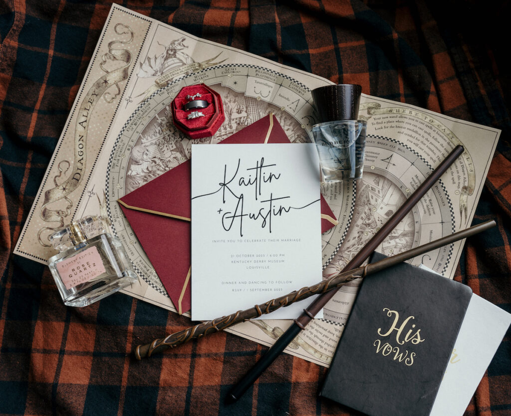 Harry Potter Wedding Invitation Suite on a Marauder's Map