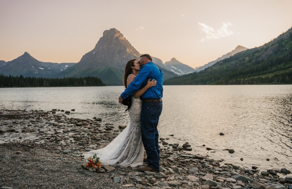 Two Medicine Shoreline Elopement in Glacier National Park