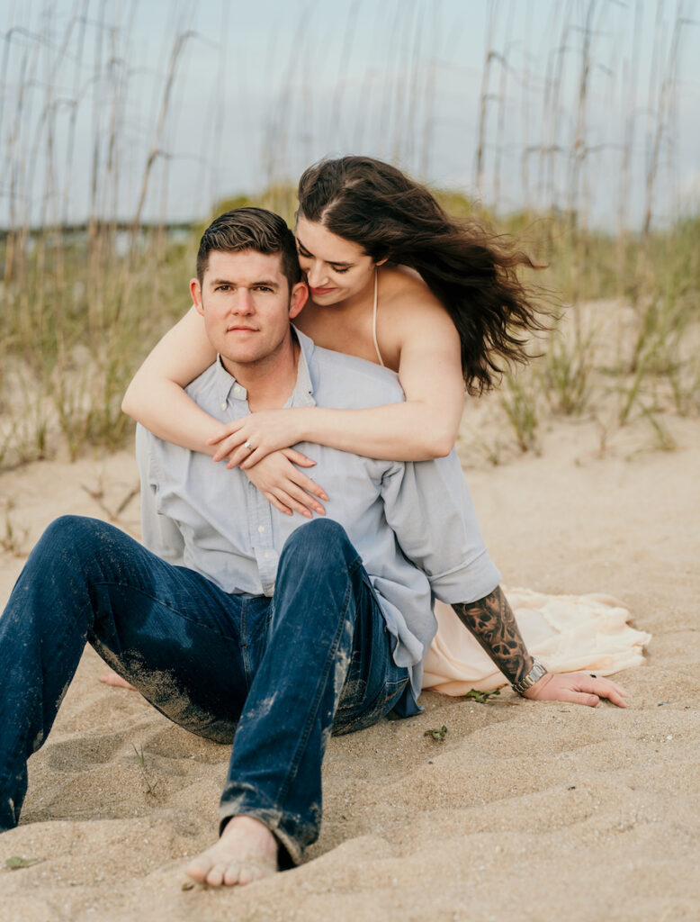 Sunrise Engagement Portraits at Tybee Island Lighthouse in Savannah GA