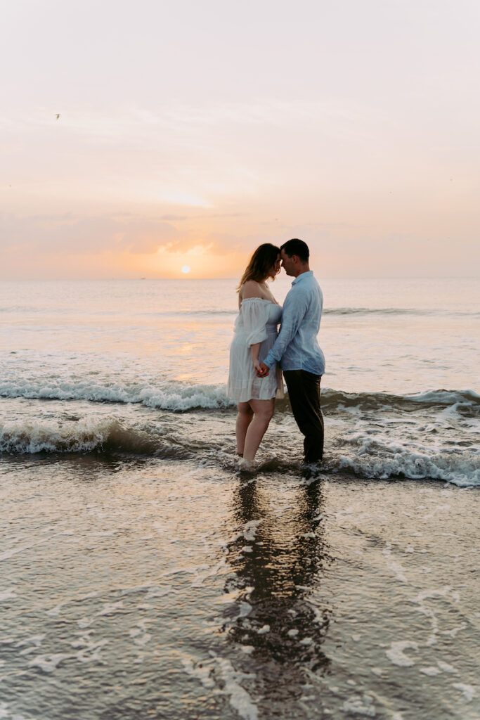 Sunrise Engagement Portraits at Tybee Island Lighthouse in Savannah GA