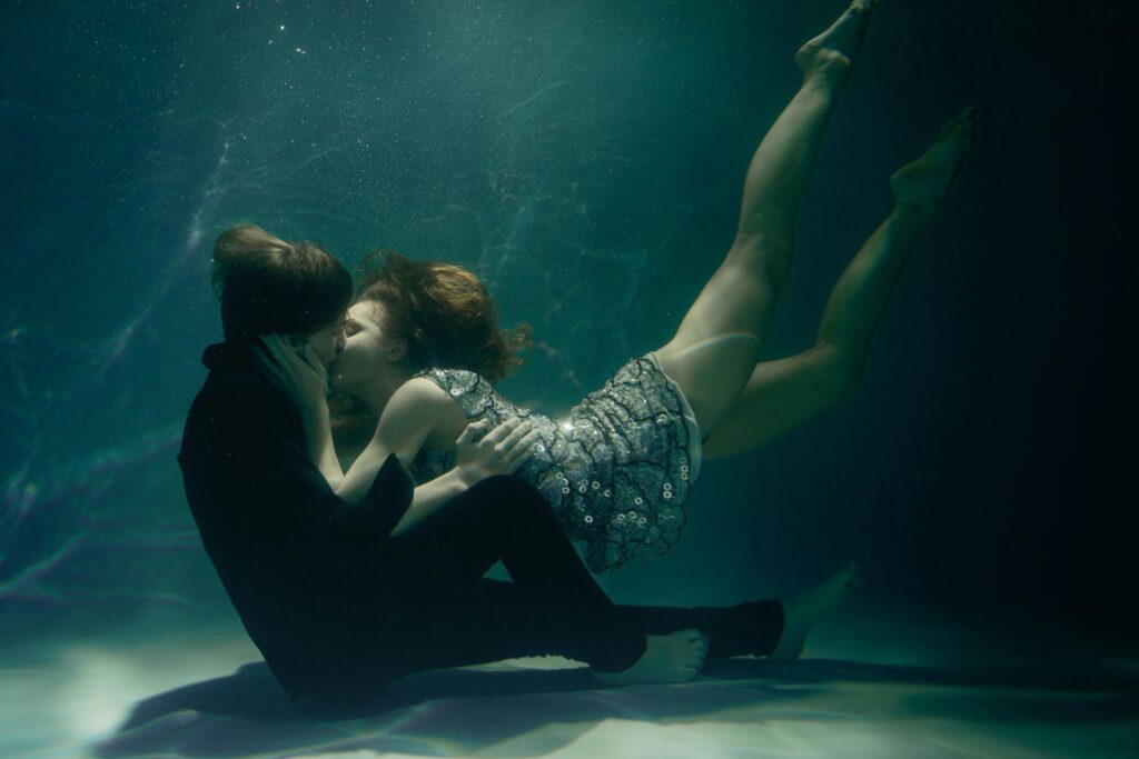Underwater couples portrait photography